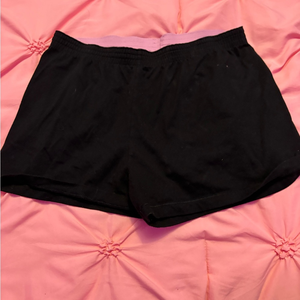 Wonder Nation Women's Black Shorts with Pink Waistband